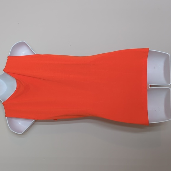 Saks Fifth Avenue Black Label Orange Plunge Neck Sleeveless Blouse Size M - Picture 6 of 9